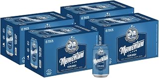 Momentum Brewery Golden Non Alcoholic Craft Beer, 24 Pack – Low Calorie, Low Carb, No Buzz – Crisp Citrus Hoppy Flavour – Alcohol Alternative Beverage for Any Occasion – 12oz NA Beer Can