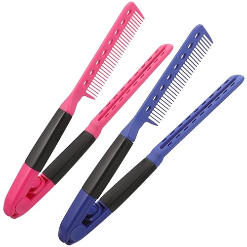 POPETPOP 2 unids en forma de V peine de pelo peine peine de peluquería ligero peine en forma de V cepillo de pelo