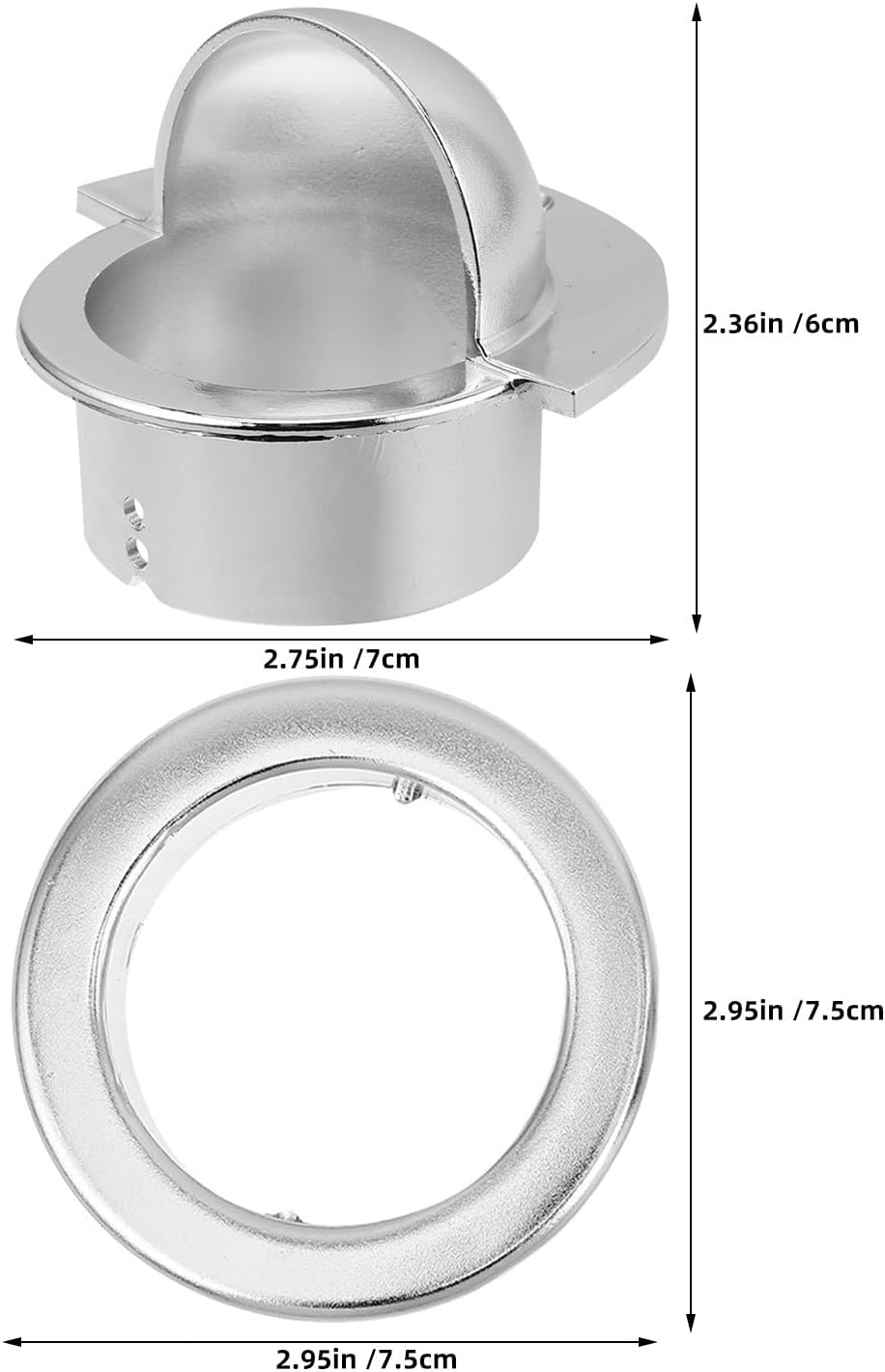 6 Sets Foosball Table, Soccer Ball Entry Hole Goal Cup, Foosball Table Parts Replacement for Sports Tabletop Machine Accessory Silver