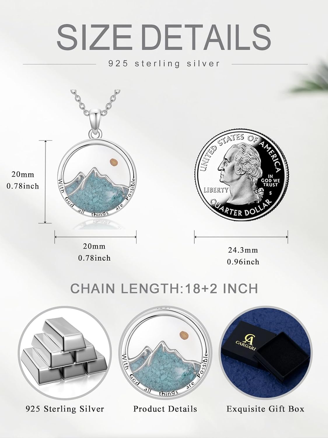 Mountain Necklace For Women 925 Sterling Silver Mountain Pendant jewelry Nature Mountain Jewelry Gifts For Hikers Climbers Nature Lover - Image 2