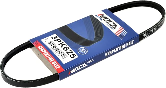EPDM Serpentine Belt 3PK625 Compatible with Buick, for Cadillac, for Geo, for Chevrolet - Prizm Lucerne DeVille Tribute Nova Eldorado