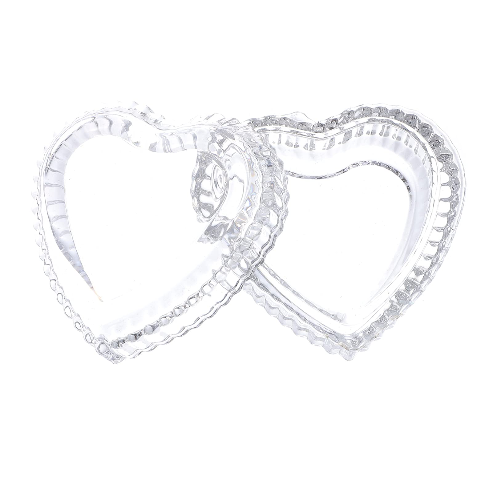 VOSAREA Crystal Heart Storage Jars Heart Jewelry Storage Box with Lid 3. 54X3. 34X1. 57in