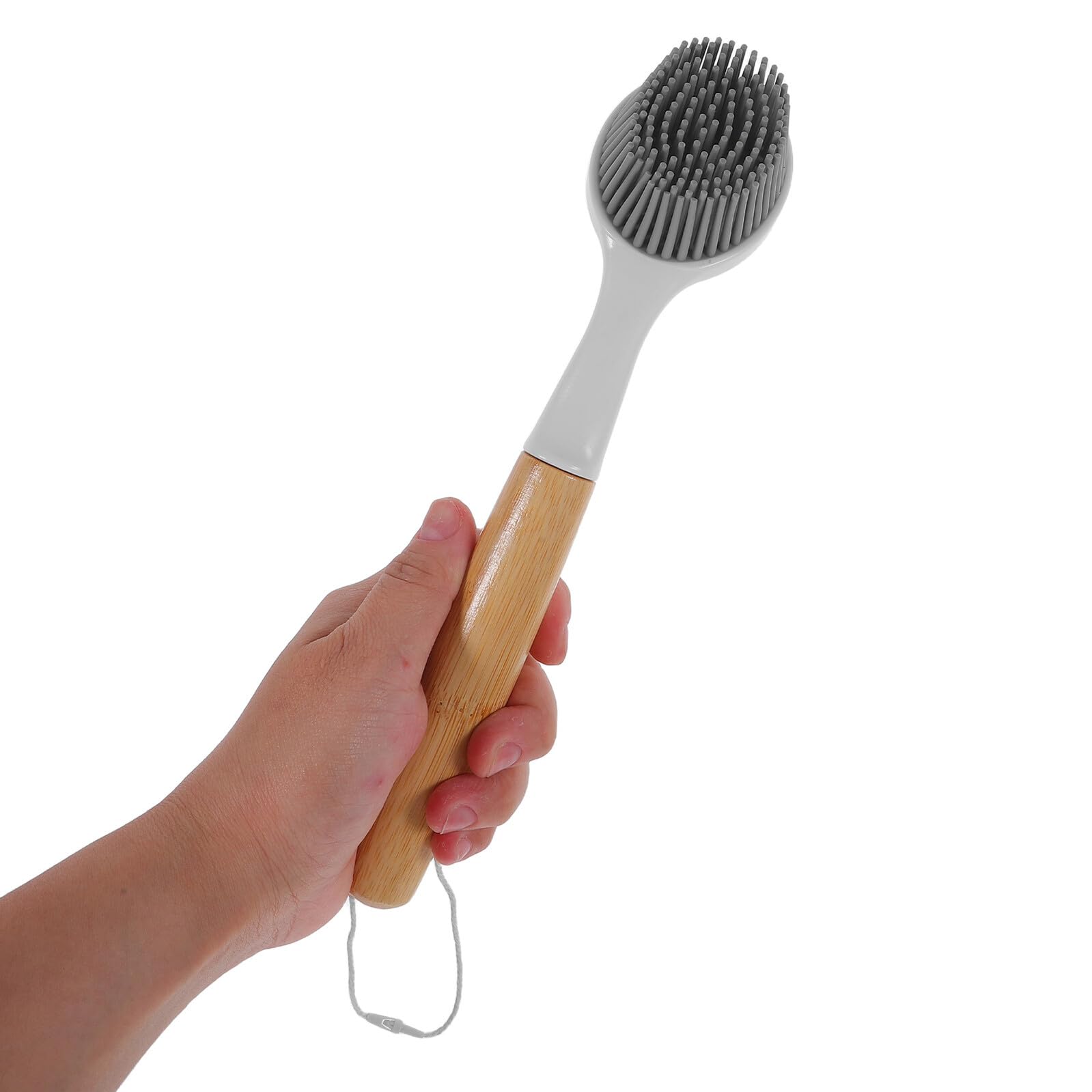 Cepillo para Fregar Platos de Cocina de Bambú con Mango Largo 2 Piezas