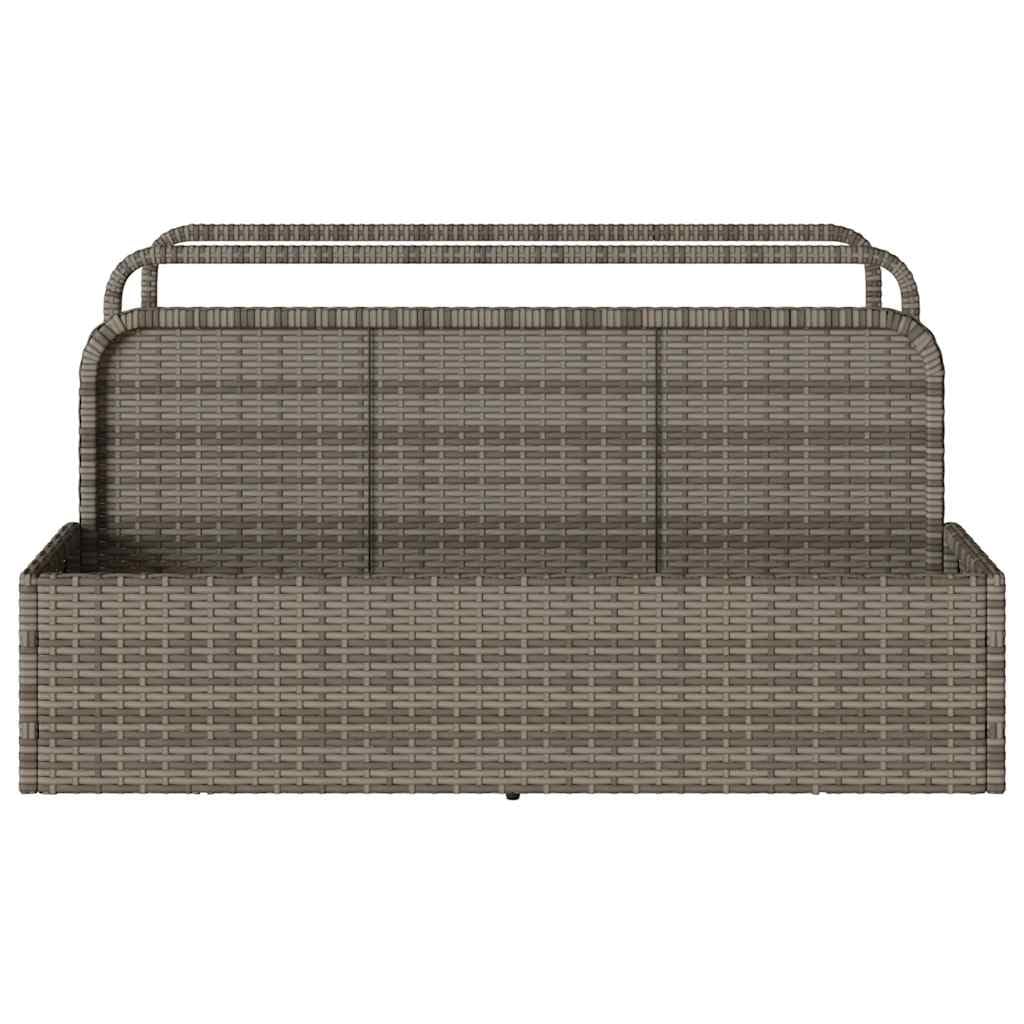 vidaXL Pool Aufbewahrungsbehälter Grau 110x100x57 cm Poly Rattan, Pool-Aufbewahrungskorb, Pool-Spielzeugkorb, Aufbewahrungsbox für Pool