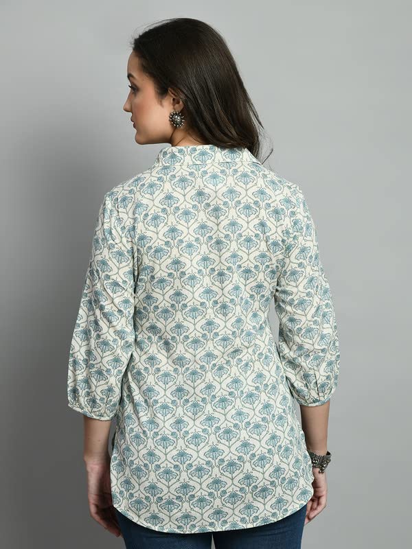 Image of Meesan Women's Casual Ethnic 3 /4 Sleeve Printed Tunic