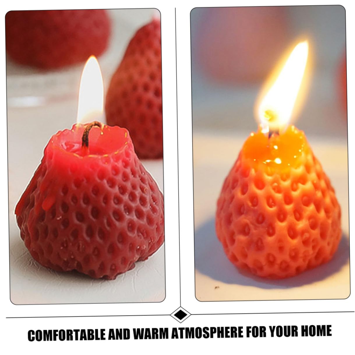 SUPVOX Set 9 Pezzi Candele Profumate Fragola Rosso Intenso, Candele Decorative Aromaterapia per Decorazioni Casa e Feste Atmosfera Romantica