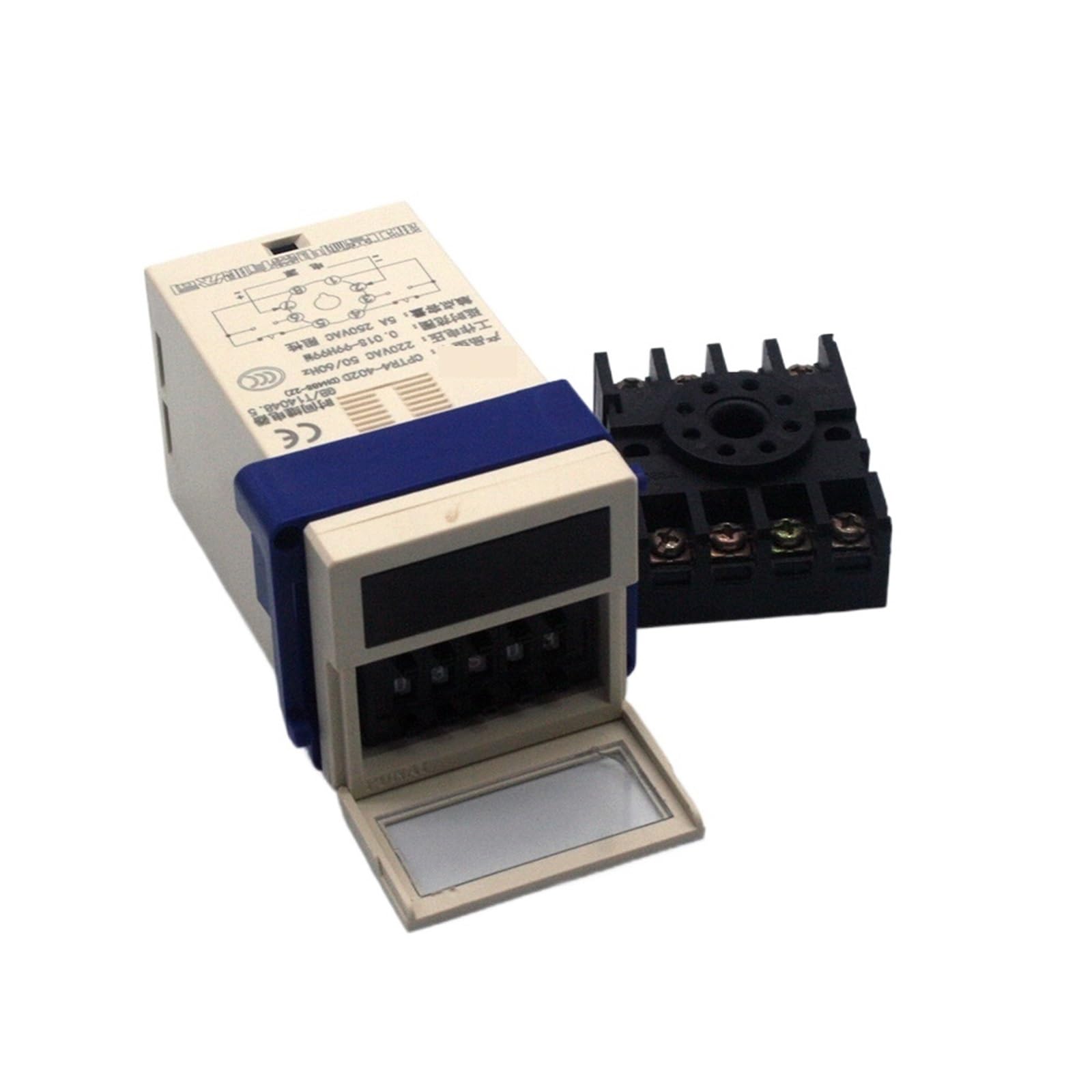 DH48S-1Z LED Digital Temporizador programable Interruptor de relé de Tiempo DH48-2Z 0,01 S-99H99M Carril DIN AC110V 220V DC 12V 24V Base de Enchufe(DH48S-2Z,DC24V)