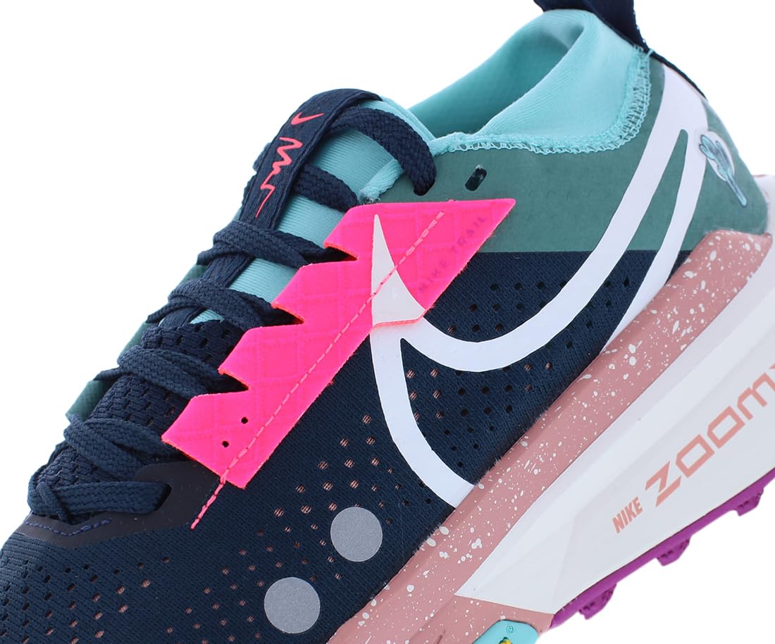 Nike Zoomx Zegama Trail 2 Unisex Shoes Size 8, Color: Armory Navy/Sail/Green Frost-Multi-Colored