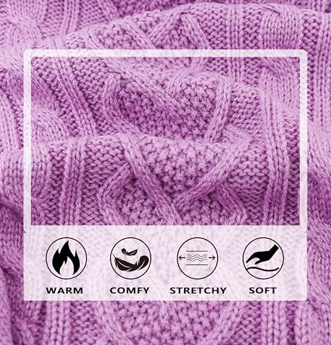 Image of Dog Sweaters for Small Dogs Fall Small Dog Sweater Winter Dog Clothes Turtleneck Knitted Cute Doggy Pullover Knitwear Warm Doggie Coat Puppy Cat Sweater Female (Purple,Medium)