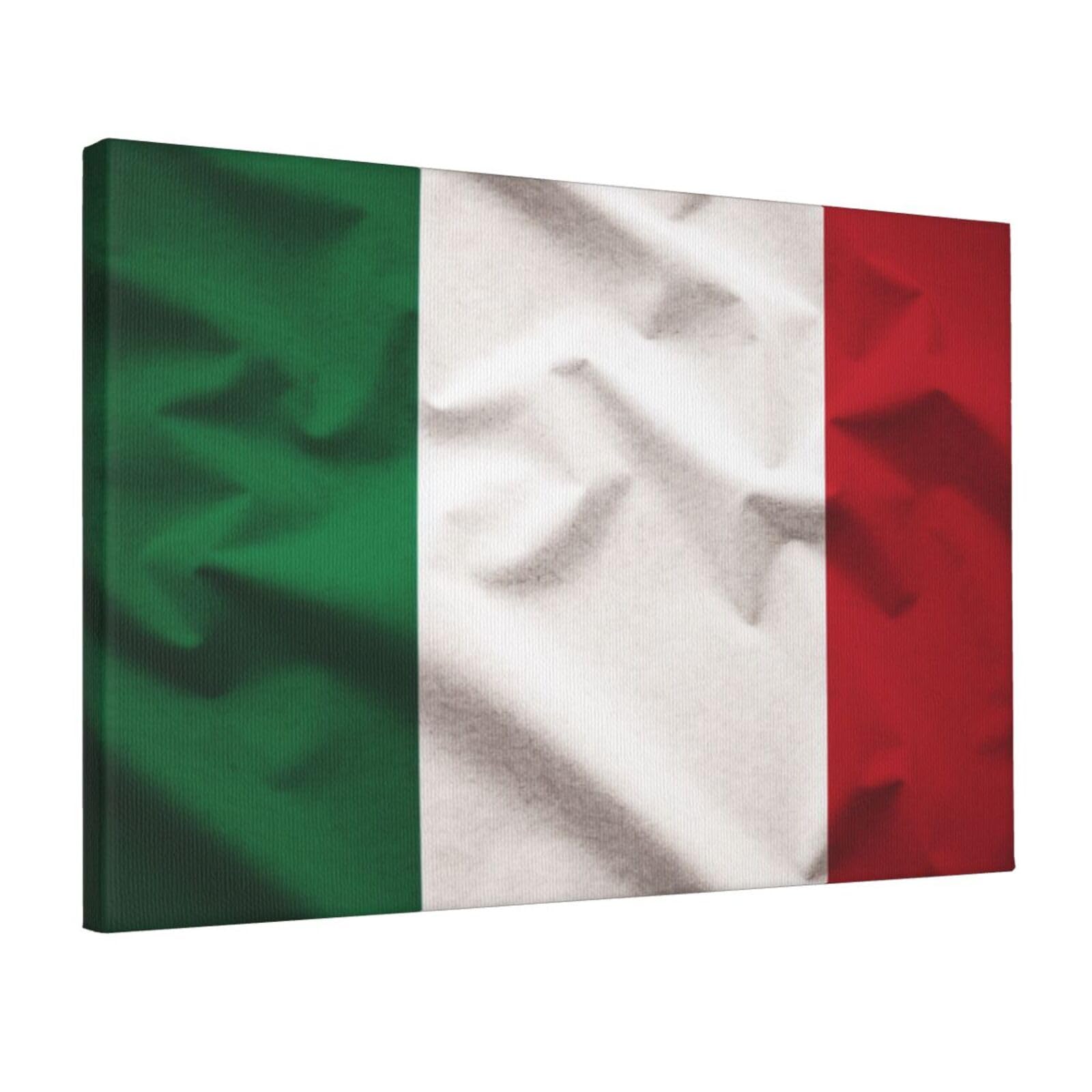 YKLJG italy flag Printed Wall Art Canvas Prints 45x30 CM Wooden Framed Picture Painting Artwork for Bedroom Kitchen Home Office Decor
