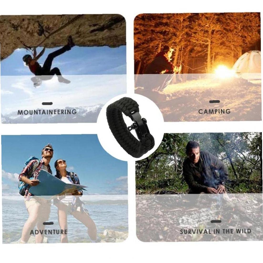 Topologie 黒 パラコード ブレスレット Topologie 黒 パラコード ブレスレット