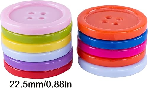 Miniatura 4 de Botones de resina de colores, botones de proceso de 4 agujeros, 0.89 pulgadas, con una caja de 80 piezas, (rosa) utilizados para coser álbumes de