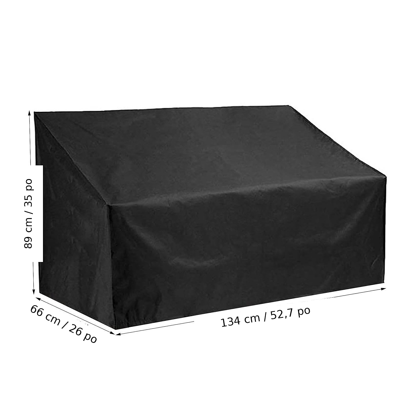 Housse de Banc d’Extérieur en Oxford 210D, Imperméable, Anti-UV, 134 x 66 x 89 cm