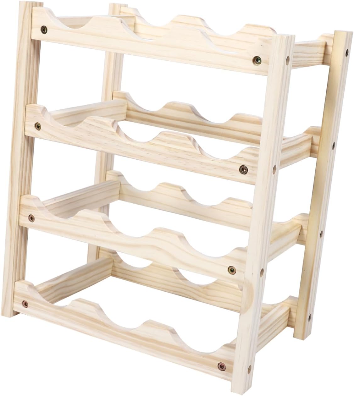 SECFOU Elegant Wooden Wine Rack Bottle Capacity Wine Storage Holder for Countertop Fridge Cabinet Decorative Bottle Stand for Home Hotel Bar