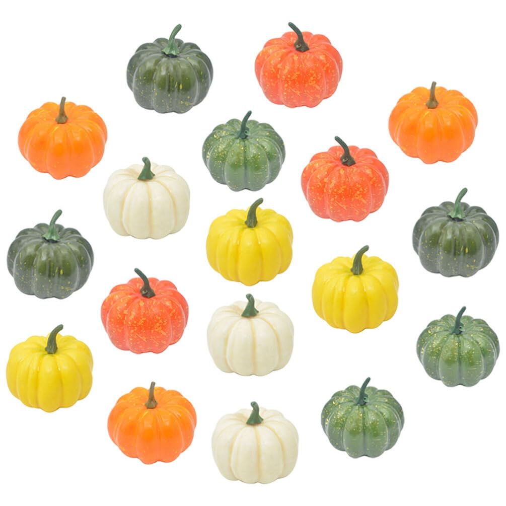 ifundom 18pezzi Zucche Artificiali per Decorazioni di Halloween Realizzate in Polistirolo Espanso Piccole Zucche Decorative per Autunno e Feste