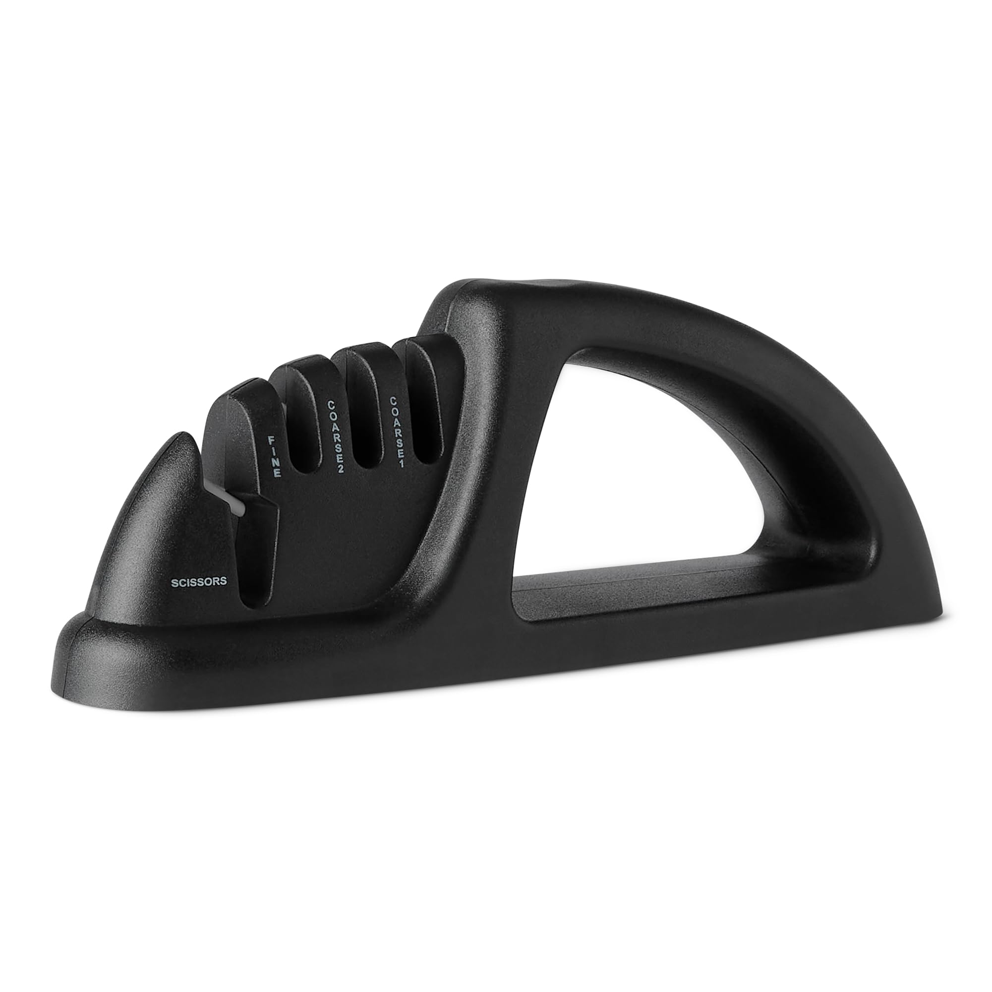 Amazon Basics Afilador de Cuchillos 4 en 1, Base Antideslizante, Incluye Guante de Seguridad