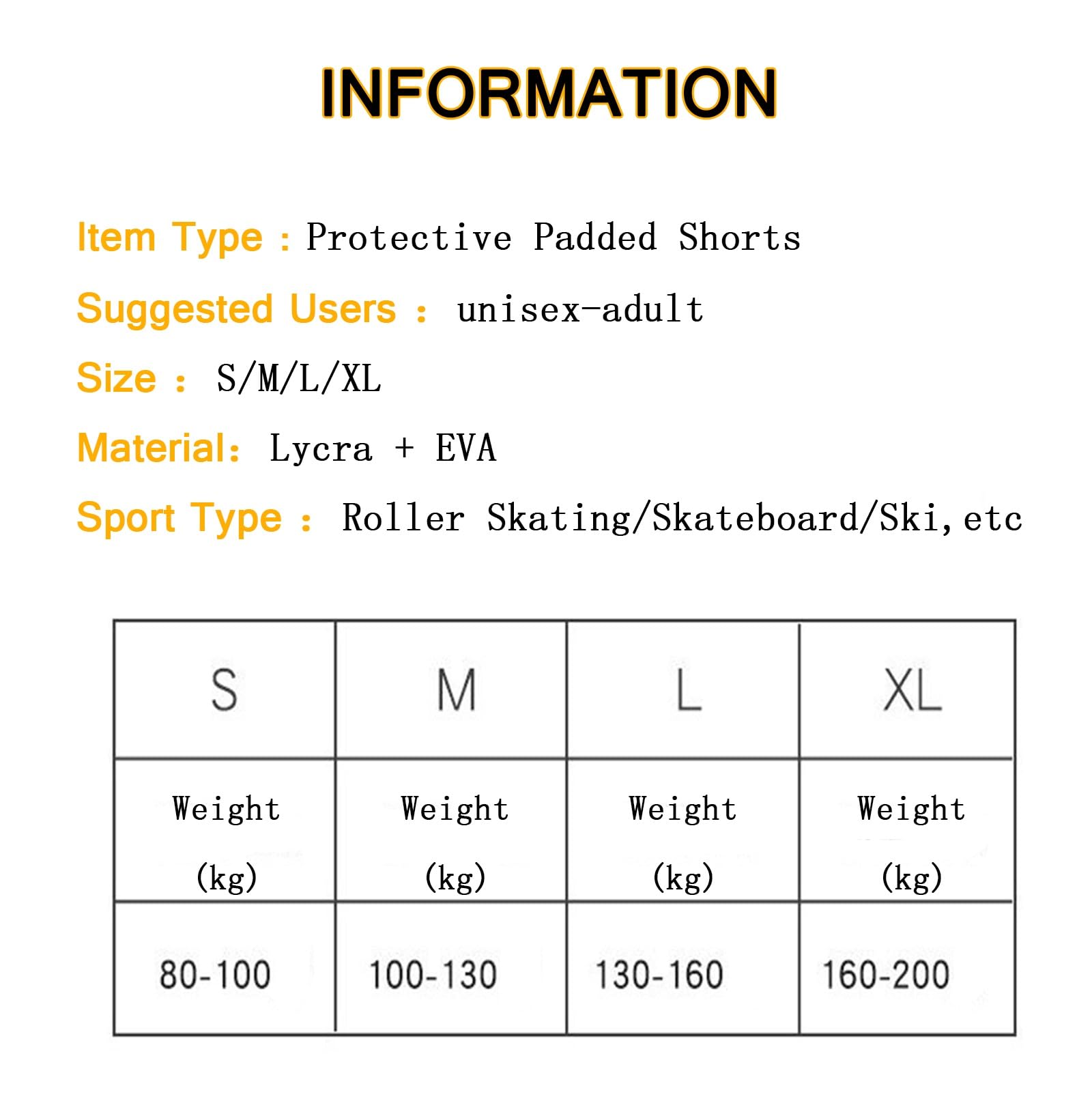 Shorts Rembourrés pour le Vélo Short À Coussinets Protection EVA Short D'impact pour Snowboard pour Ski Snowboard Skateboard Hommes Femmes Jeunes Enfants
