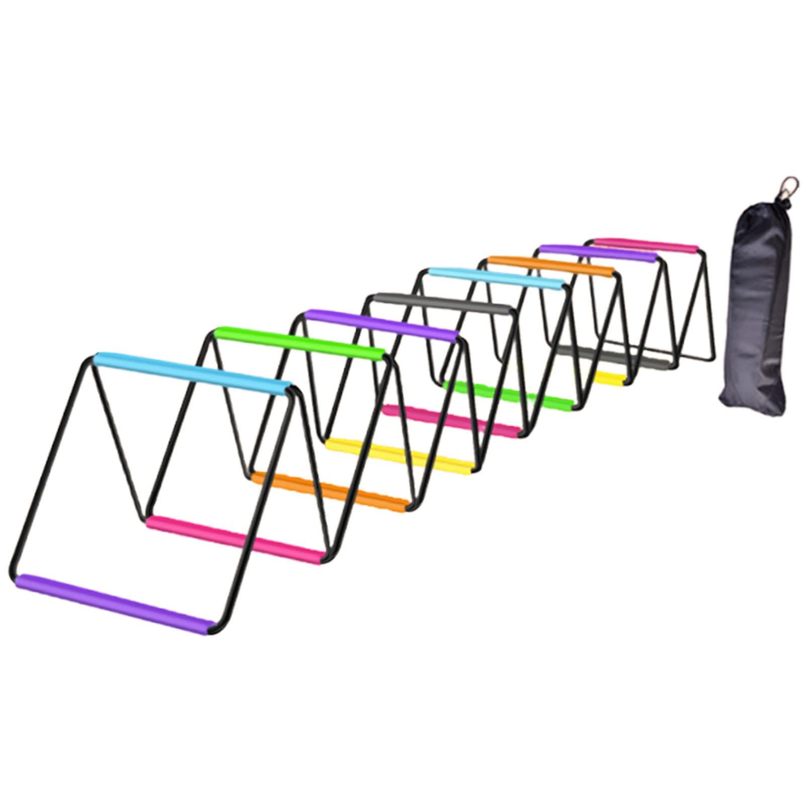 Agility Ladder con Estructura de Acero Y Correa Trenzada Escalera Multifuncional para Desarrollar Agilidad Velocidad Y Coordinación Diseño Compacto Fá