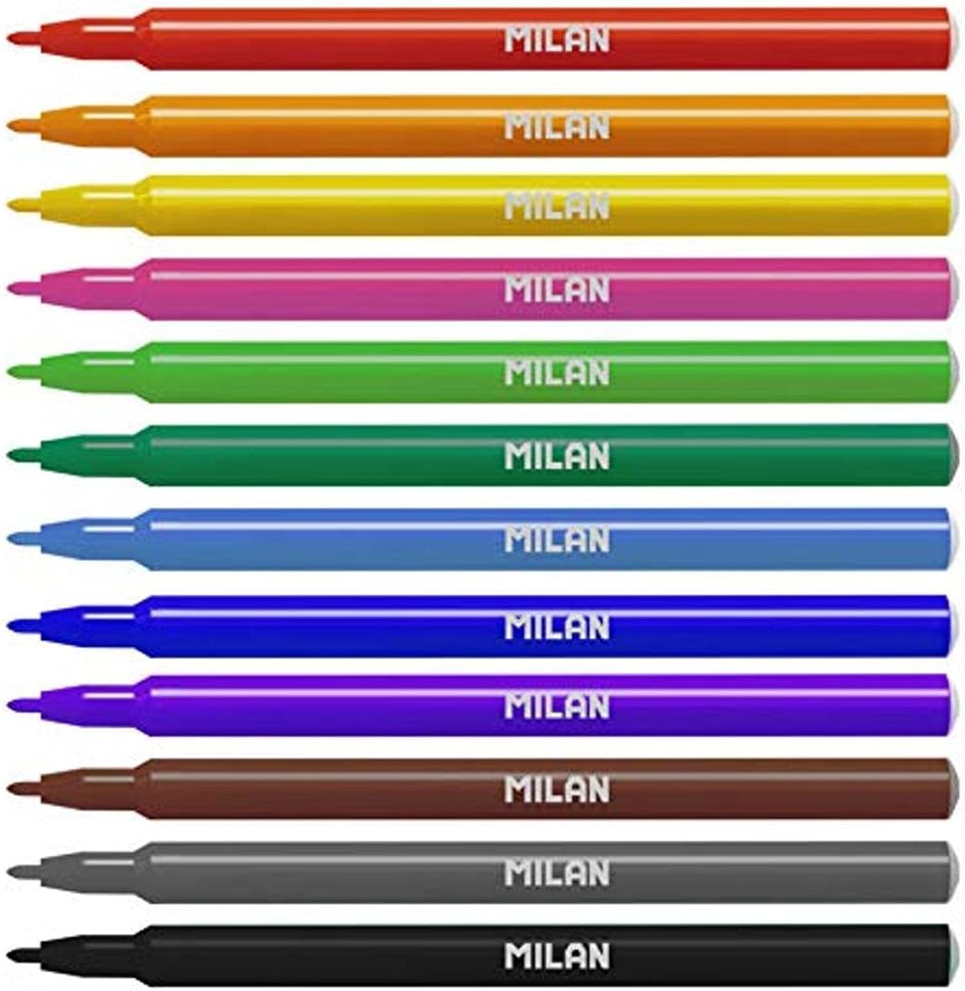 Milan 12 Colors Fine Tip Fibrepens