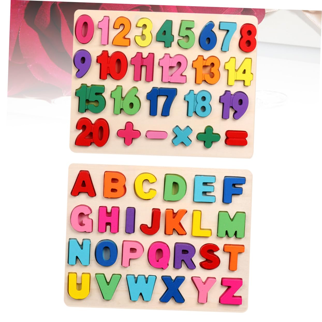 Puzzle Numeri e Alfabeto in Legno per Bambini, Set Educativo | Apprendimento Cognitivo, Sviluppo Abilità Matematiche, Gioco Sicuro per Kids e Children