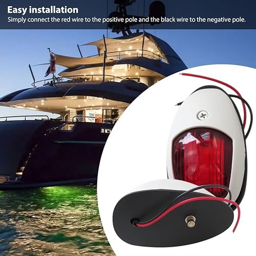 Miniatura 4 de 1 par rojo y verde 8 luces de navegación LED DC10V-DC30V luces de barco rojo y verde LED arco navegación luz de señal de vela para marina para barco