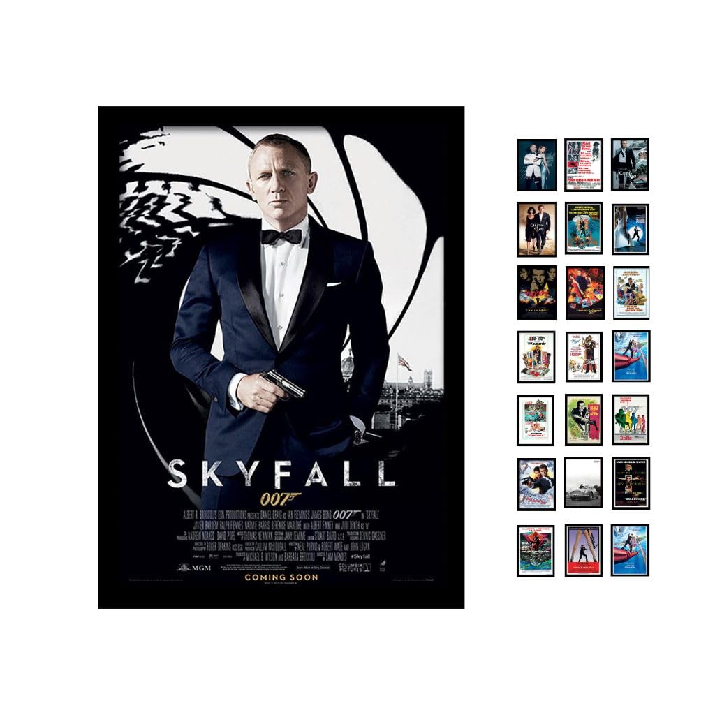 iPosters Pyramid International James Bond Skyfall One Sheet (Black) 30cm x 40cm Framed, Collectors Print, One Size