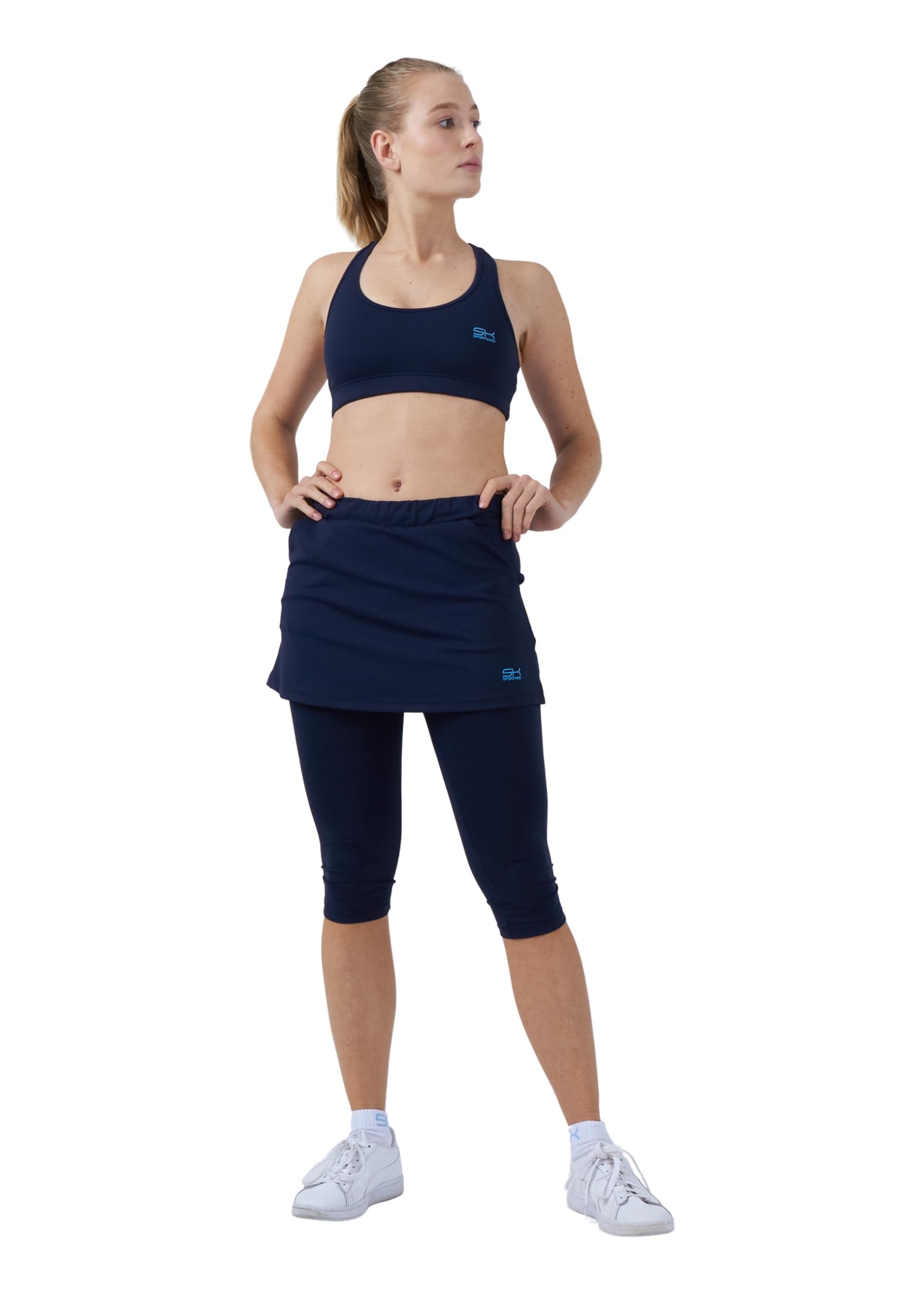 Sports Skapri 2 en 1 pour filles et femmes avec poches, taille réglable, léger, respirant, protection solaire UPF 50+