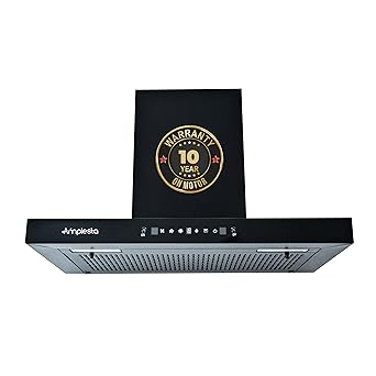 Amplesta Sereno 90CM Chimney for Kitchen Auto Clean 1350 m3/hr Vertical Wall Mounted Kitchen Chimney for Home Filterless Two Way Suction Touch & Gesture Control (Sereno MS AC FL 90 BK)
