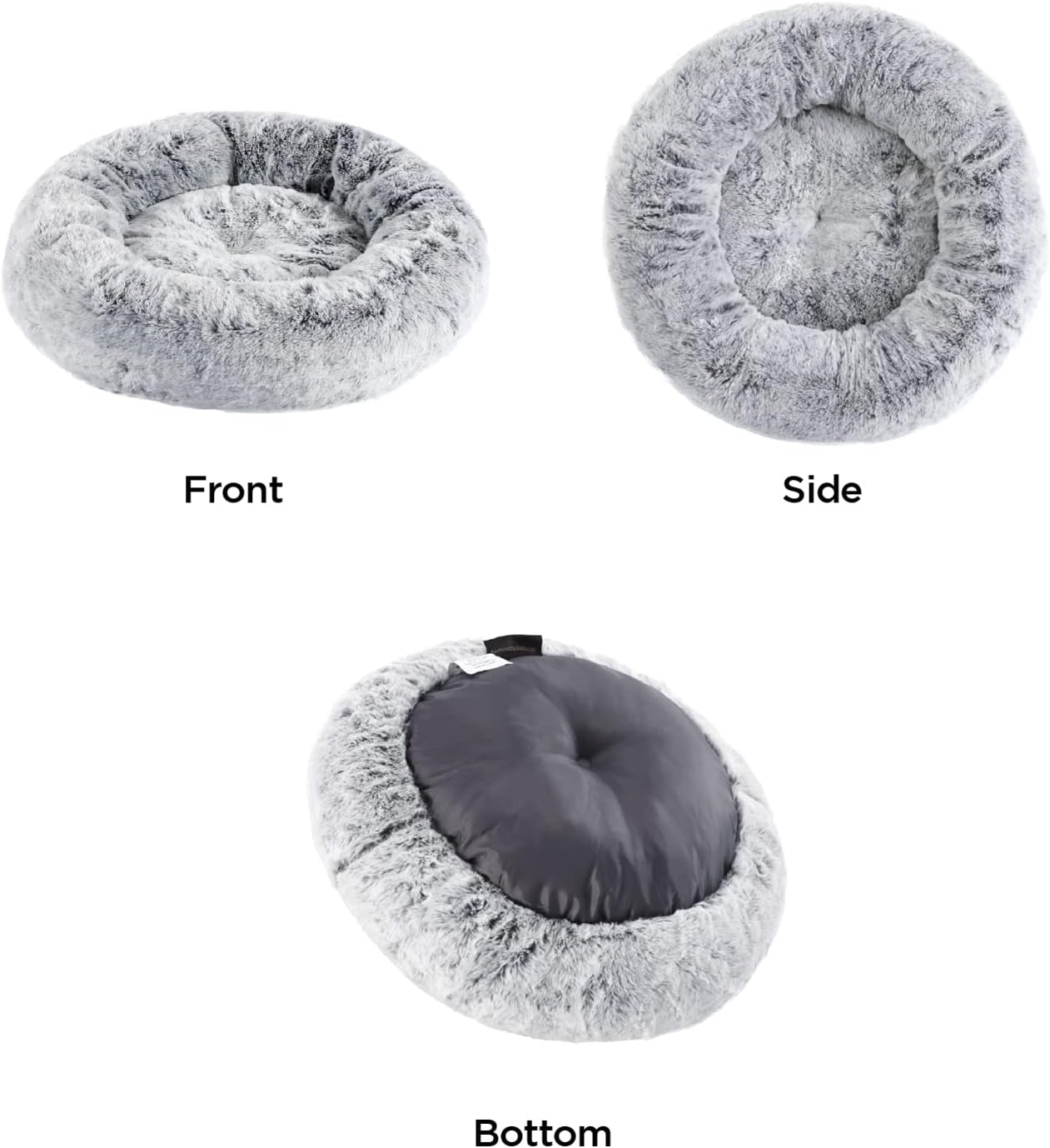 review Best Friends by Sheri SnuggleSoft Faux Rabbit Fur Memory Foam Calming Donut Bed for Dogs and Cats, Grey, 23