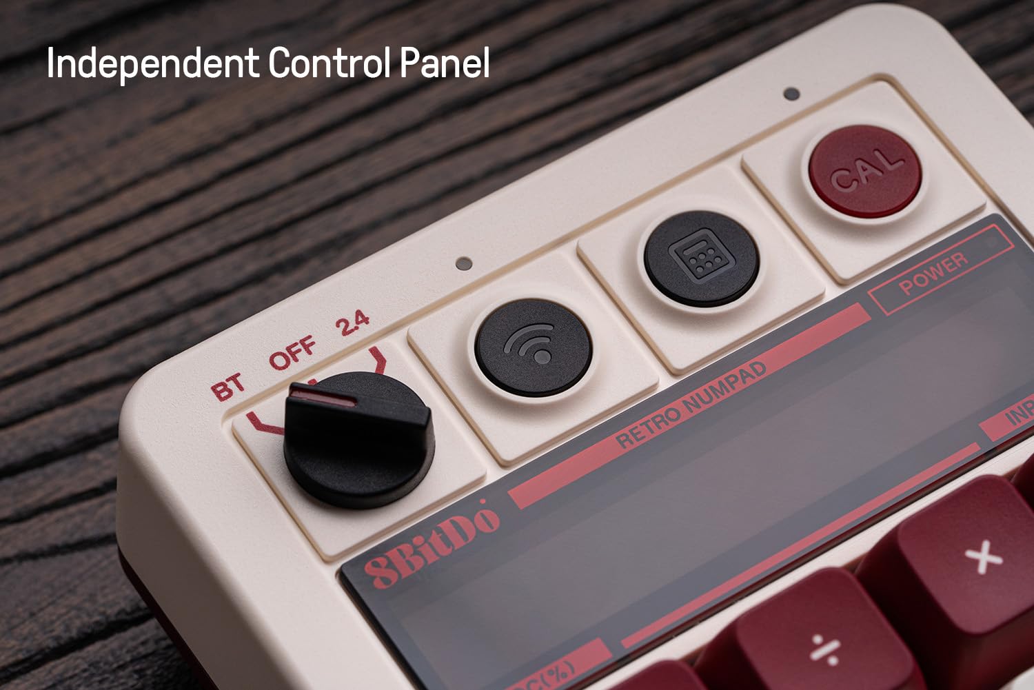 8BitDo Pavé numérique mécanique rétro à 18 touches, prend en charge le mode pavé numérique PC et calculatrice standard, remplaçable à chaud, bouton de raccourci calculatrice PC, Bluetooth/2,4 G/pavé