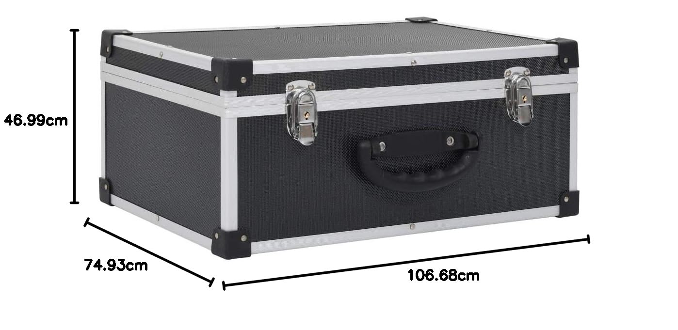 vidaXL Custodia CD per 60 CD Spaziosa con Rifiniture Bordi Rinforzati Resistente Robusta Richiudibile Contenitore Valigetta Box in Alluminio ABS Nero