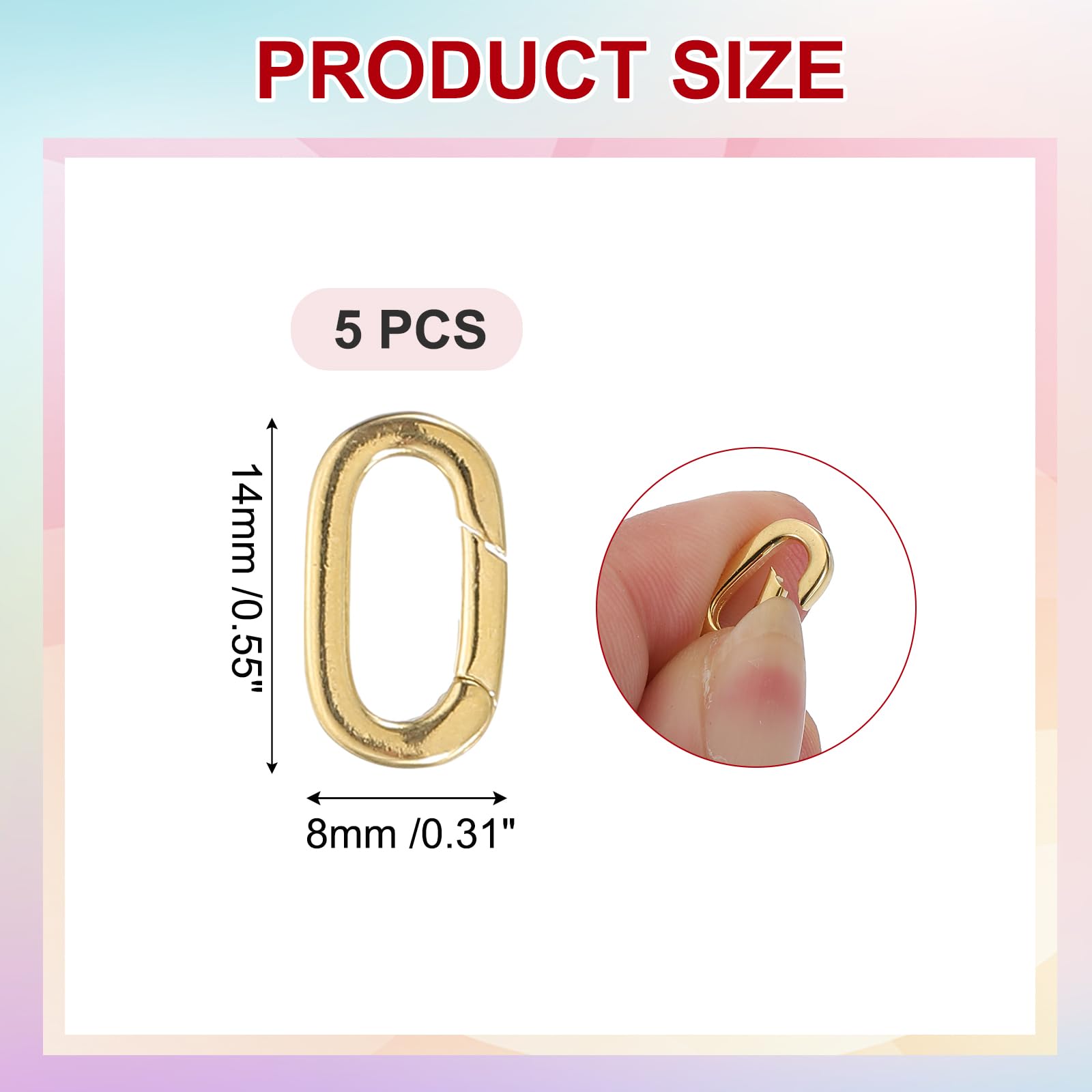 PATIKIL Spring Oval Clip Pendant Clasp - Image 2