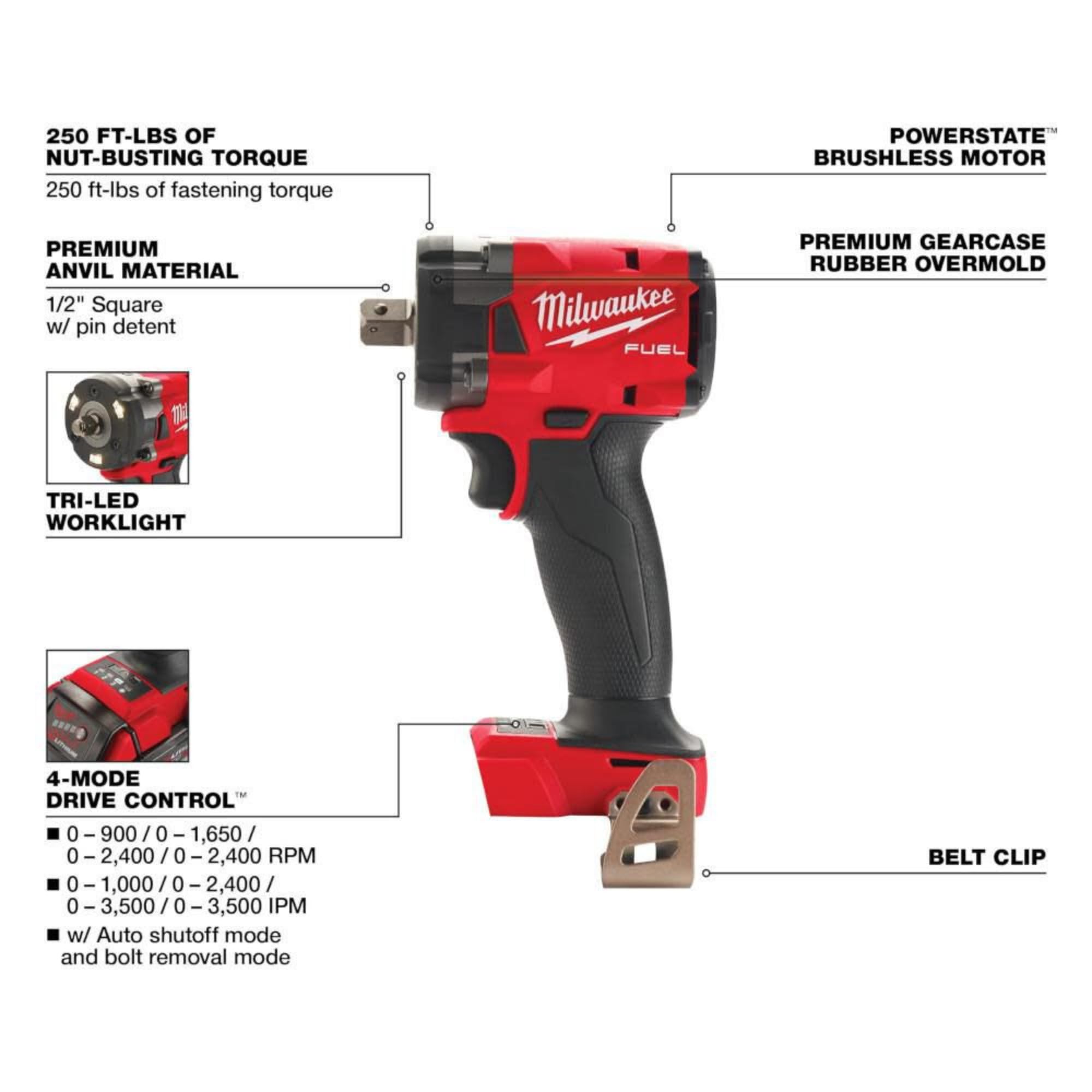 Milwaukee 1/2 Impact Wrench - Compact & Powerful -3