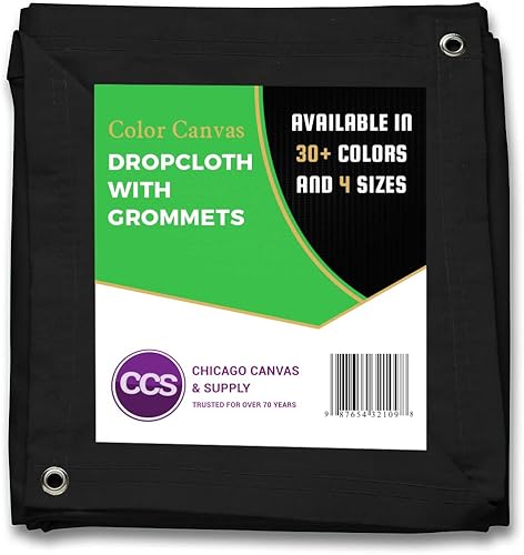 CCS CHICAGO CANVAS & SUPPLY - Lona de lona resistente con ojales para protección de suelos y muebles, lavable y reutilizable, color verde, 8 x 10