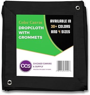 CCS Canvas Drop Cloth with Grommets – Heavy Duty Cotton Duck Cloth Tarp ...