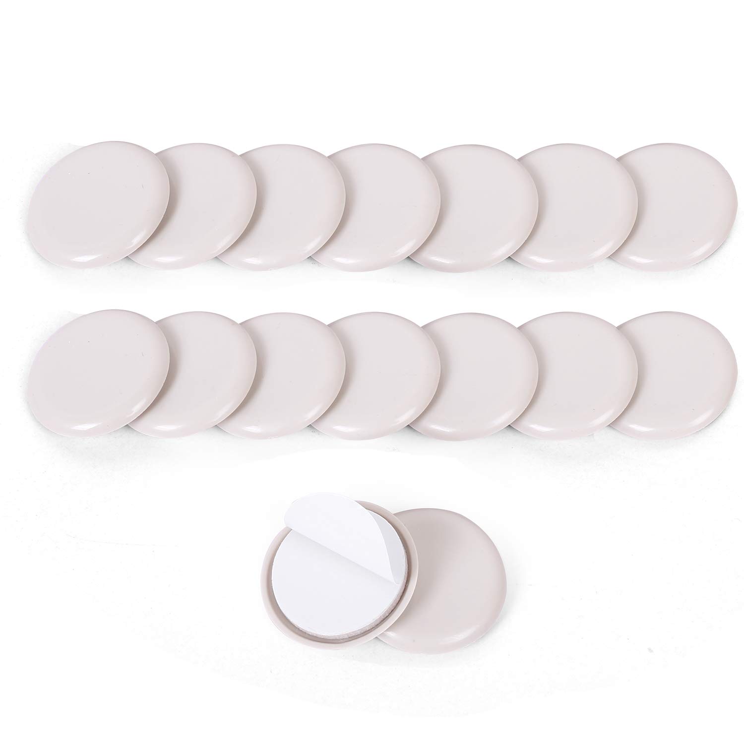 N+A RCHYFEED 16 Pack Self-Stick Furniture Sliders, 2-1/8 inch Furniture Moving Pads Self Adhesive Furniture Movers for Carpet Sliders(16 PC, Beige)