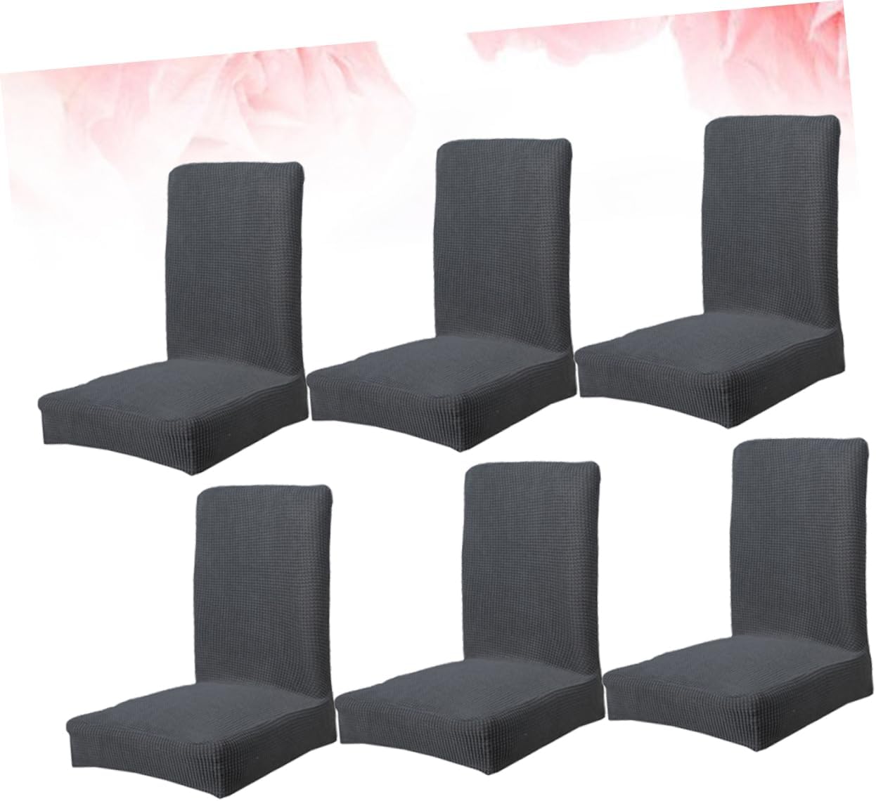 Garneck 6pcs Elastic Stretchy Polyester Chair Cover Protective Case for Dining Banquet Folding Chairs Grey