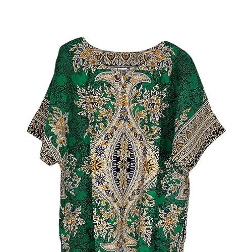 Vestido largo caftán de algodón para evitar el calor con un look dashiki africano 3