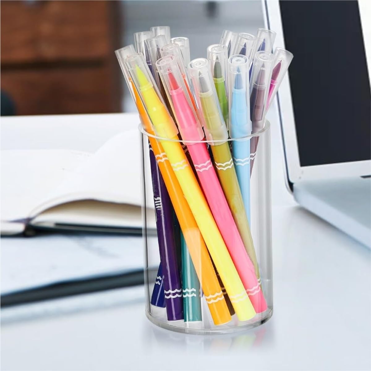 Stifteköcher Stifte Halter Stifthalter Aus Acryl, Transparent, Dicker Bleistiftbecher, Runder Desktop-Briefpapier-Organizer Schreibtisch-Organizer