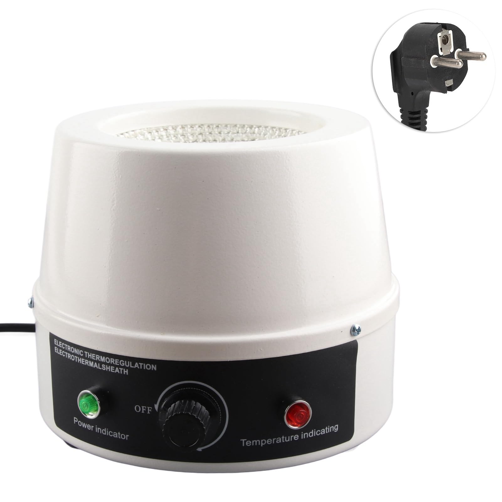 Fydun Elektrischer Heizmantel, Laborthermostat, Elektrischer Heizmantel, Temperaturregelung für Hochschulen, Petrochemische Industrie (500ML EU-Stecker 220 V)