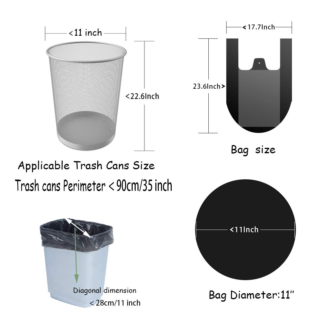 Kitchen Garbage Bags and Purple Trash Bag, 100 Counts 4 Gallon 45x60Cm Kitchen Small Trash Bags with Handles for Bathroom, Contractor Bags (100pcs Purple 45x60CM)