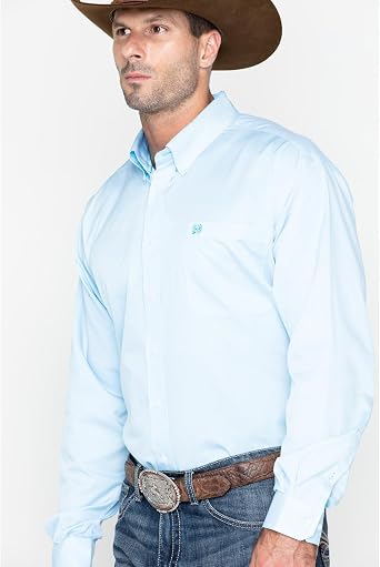 Cinch Men's Classic Fit Long Sleeve Button One Open Pocket Stripe Shirt