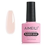 AIMEILI Hema Free Rubber Base Gel For Nails, Soak Off U V LED Clear Sheer Gel Nail Polish, 4 in 1 Nail Strengthen/Enhance/Base Coat/Color - (448) 10ml