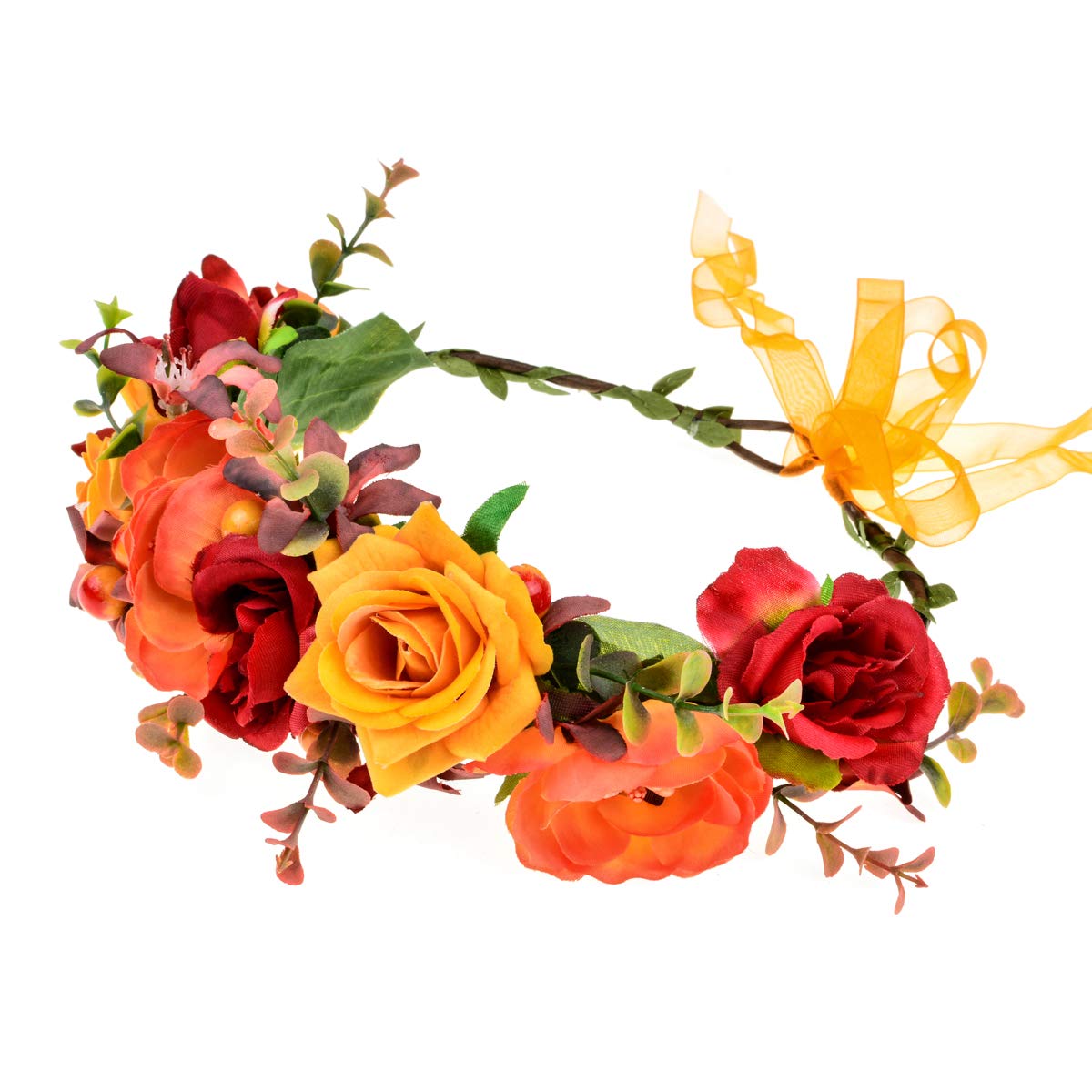 June Bloomy Corona di fiori di eucalipto da donna con fascia per