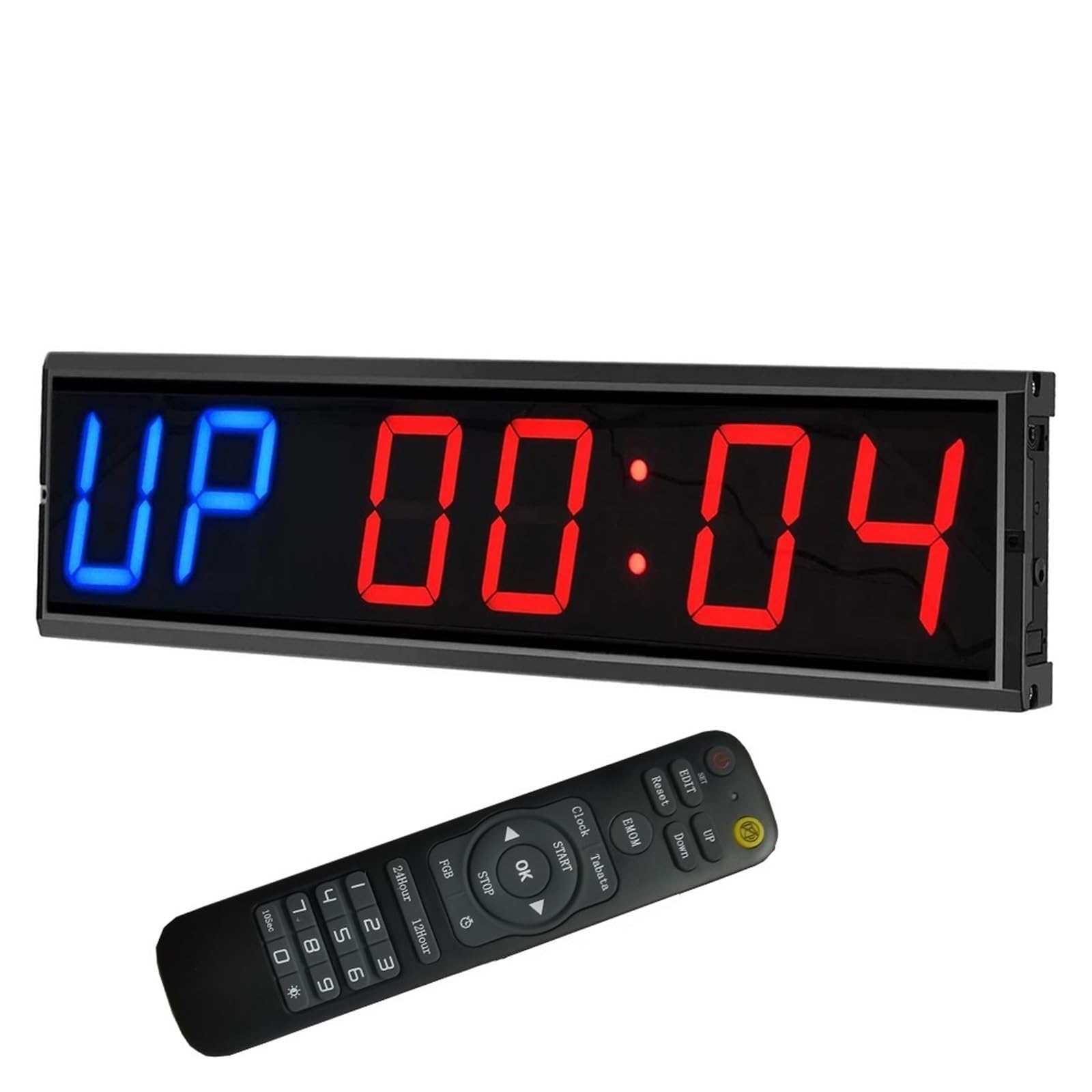 Timer palestra, 4 "Timer da palestra Grande LED Orologio parete for allenamento a intervalli con tempo Digital Count Down/Up Cronometro for Garage Boxe Allenamento