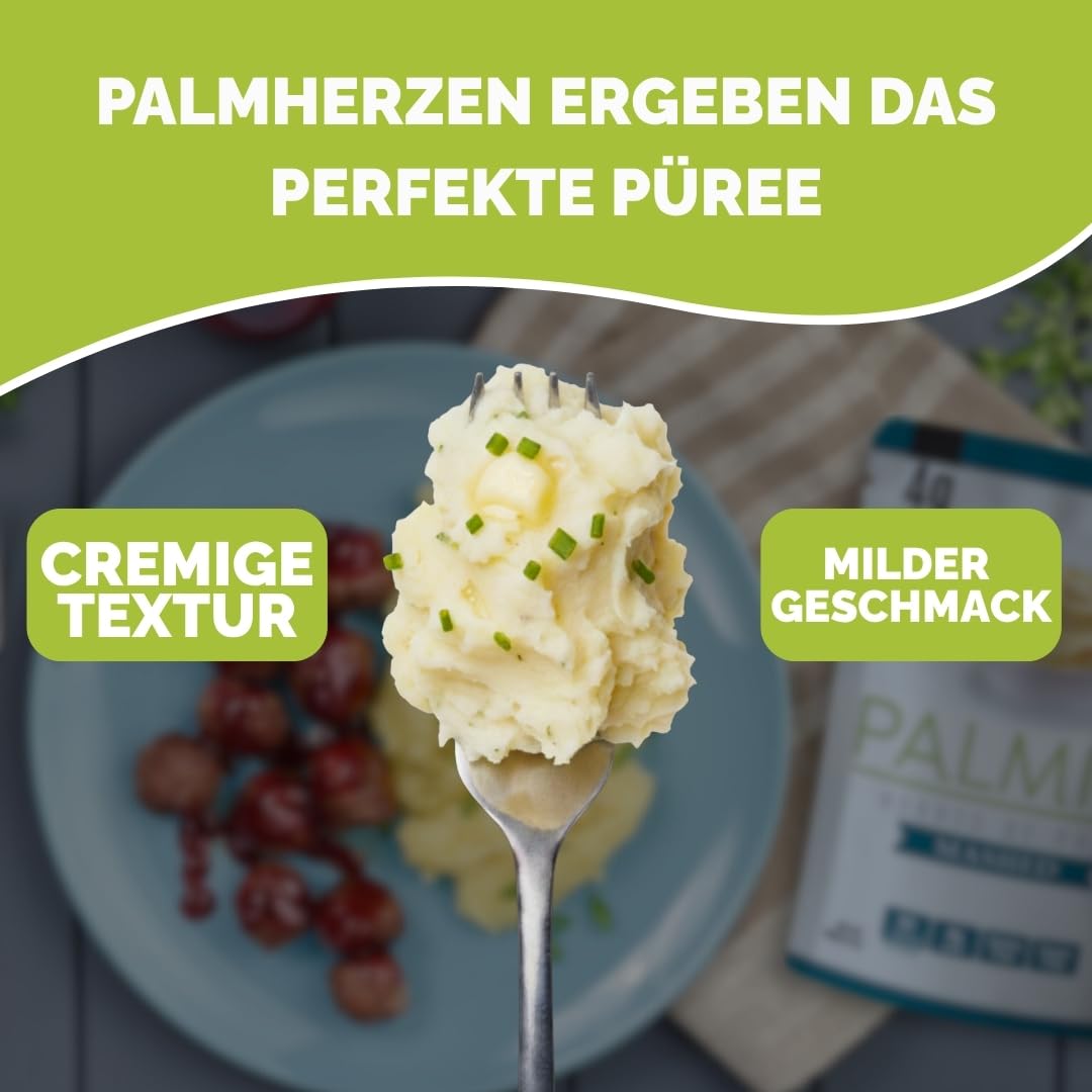 Palmini Püree - Palm Herzen - kalorienarm - Low Carb - Keto - Vegan | GVO-frei - Glutenfrei - Zuckerfrei - 338g | (3er Packung)