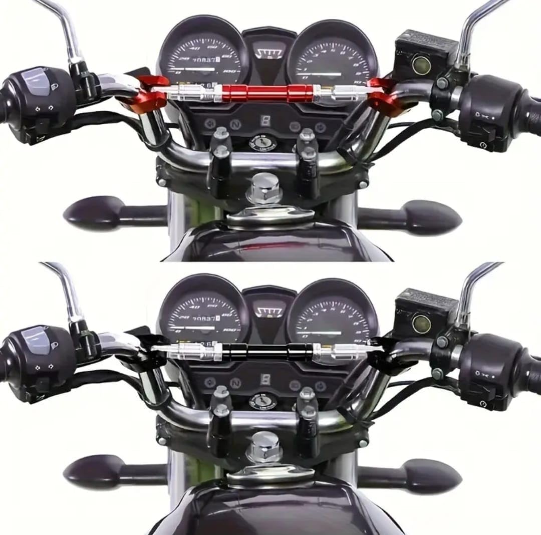 AG Motosiklet Gidon Dengeleyici Bar Ayarlanabilir Telefon Navigasyon Tutucu Bağlantı Çubuğu Uyumlu (5, Siyah)