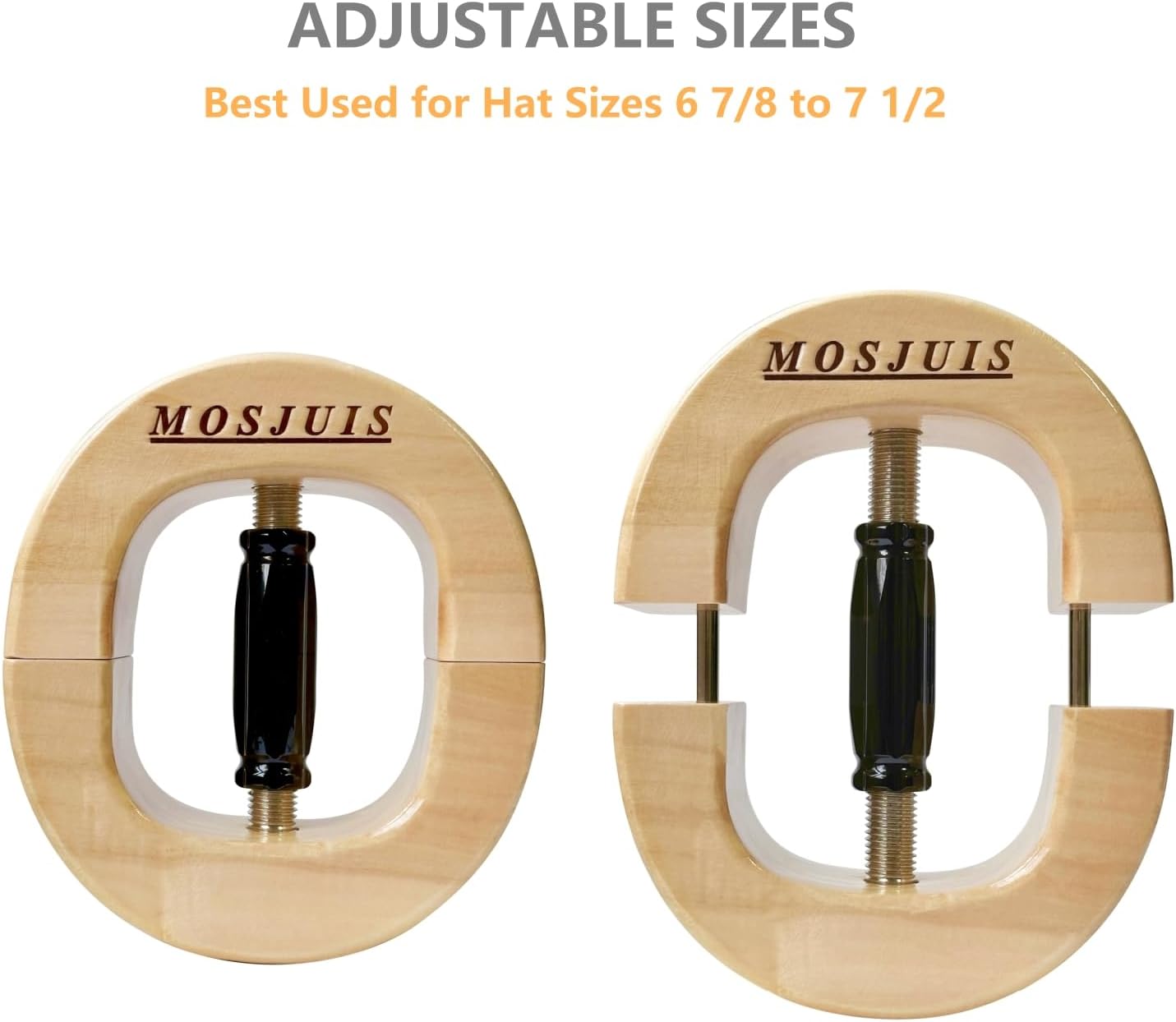 Hat Stretcher for Fitted Hats Thickened Hat Stretchers for Baseball Caps Upgraded Heavy Duty Cap Shaper for Cowboy Fedora Straw Hats Natural