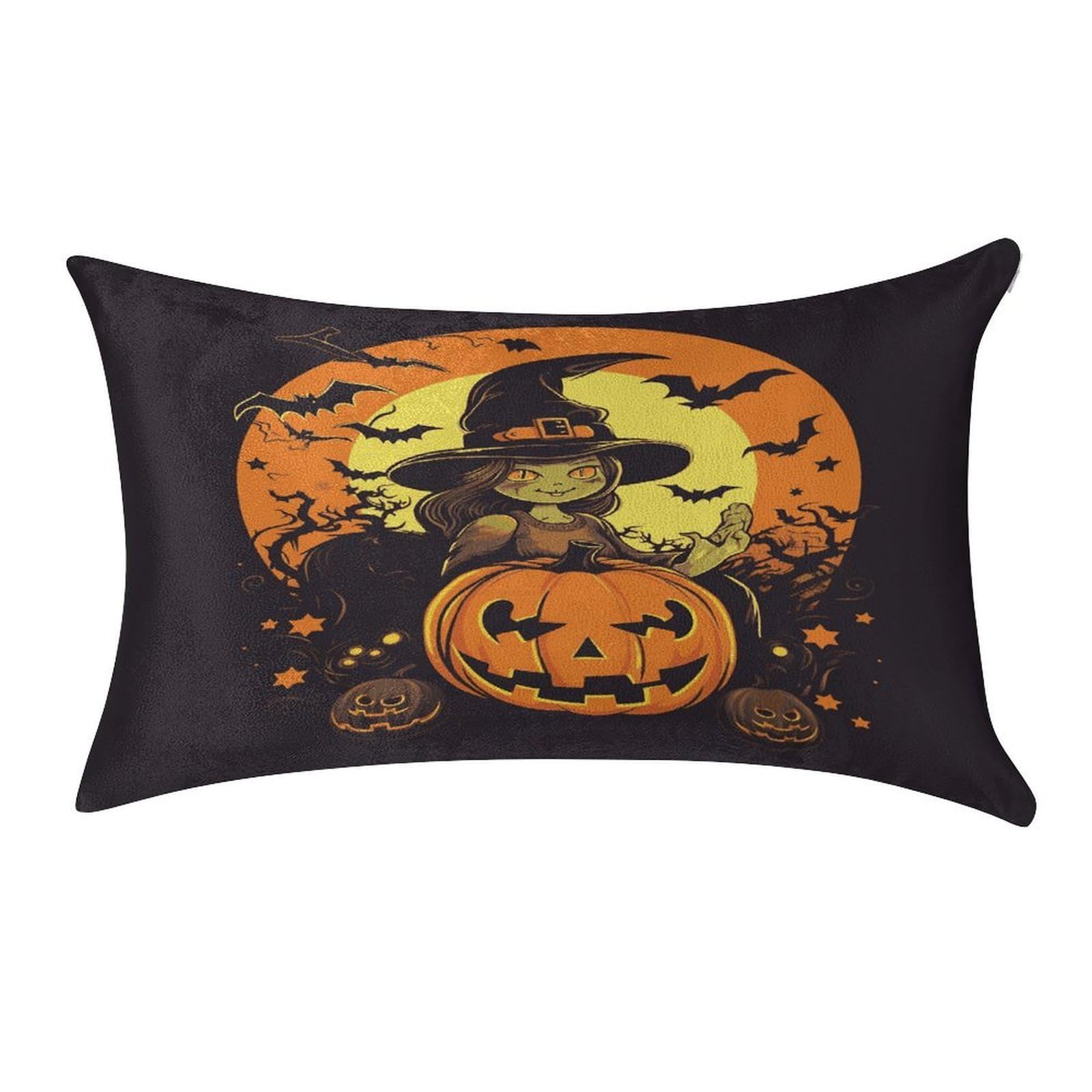 Btcowzrv Style Halloween Pumpkin Witch Pillow Cover Pillow Case Pillowcase
