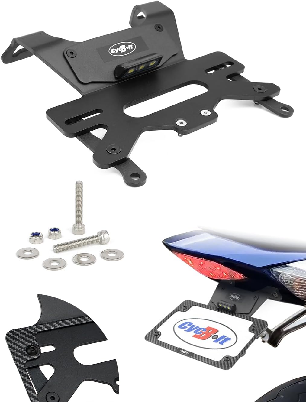 Fender Eliminator Kits Fit for GSX-R1000 K5 2005-2008 GSX-R 1000 K7 Fender Eliminator Bracket Tail Tidy License Plate Mount Holder with LED Plate Light